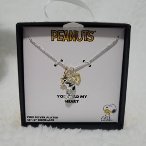 Peanuts Silver Necklace with Gold and Silver Charms